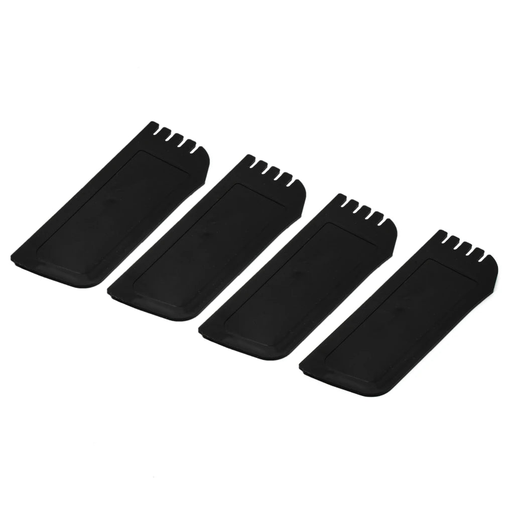 Four black Divided Bros compartment panels laid out flat on a white background
