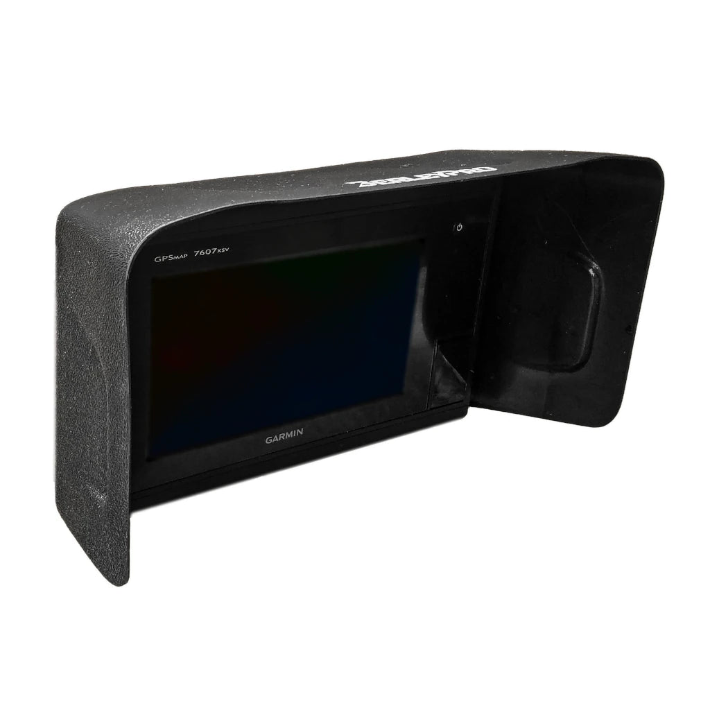 Visor fitted to a 7in Garmin GPSMAP 74XX fish finder display