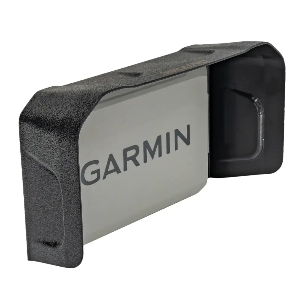 Visor on a 6in Garmin Echomap UHD2 touchscreen fish finder with the Garmin screen cover fitted