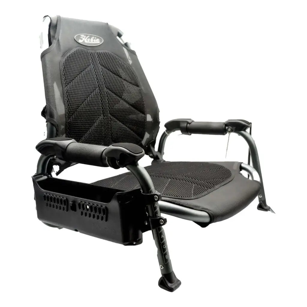 Hobie Pro Angler Vantage seat with the Side Bro caddy mounted on the frame by Van Bro adapters