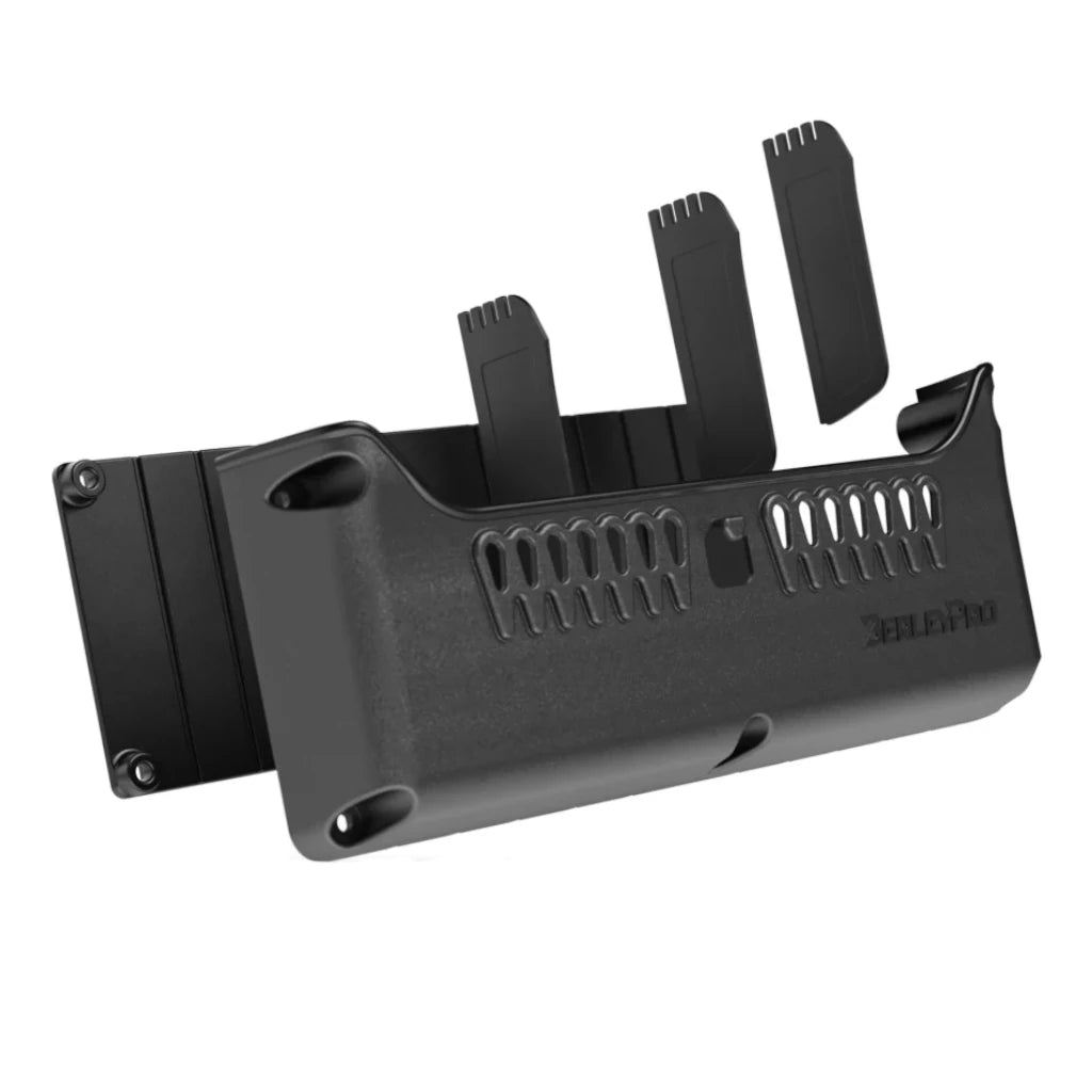 BerleyPro Side Bro caddy with its tool insert blades shown exploded above the slots