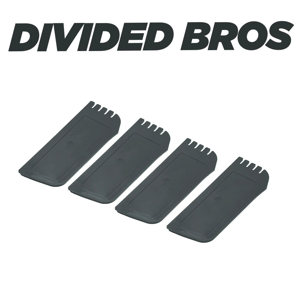 BerleyPro Divided Bros graphic showing the four slotted compartment divider panels