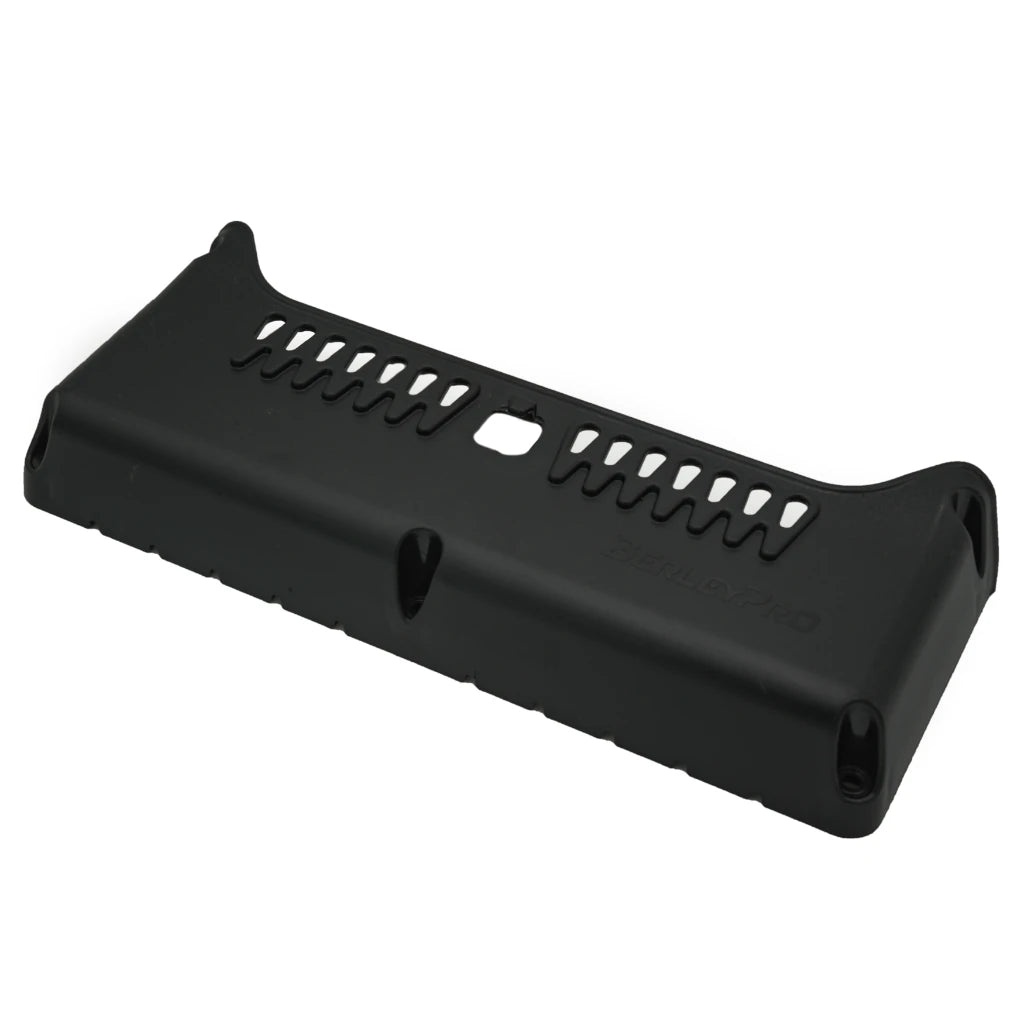 BerleyPro Side Bro storage caddy on its own, showing the slotted grooves and the drain holes