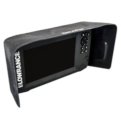 BerleyPro branded visor on a Lowrance Hook2 or Hook Reveal 7 fish finder