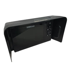 BerleyPro branded visor fitted to a Simrad Cruise 7 fish finder display