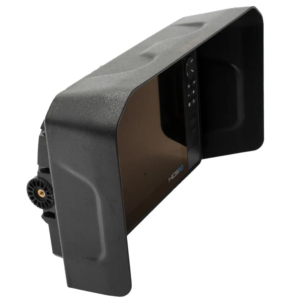Visor fitted to a Lowrance HDS Live or Pro 10 fish finder