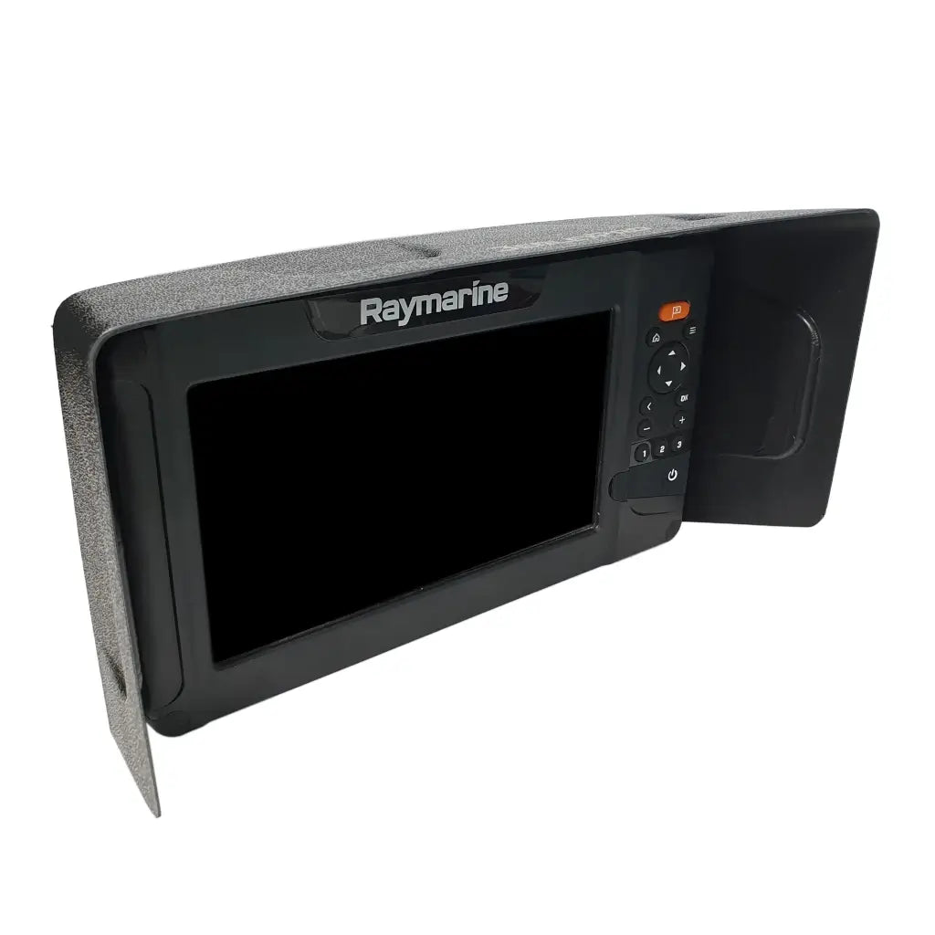 Visor fitted to a Raymarine Element 9 fish finder
