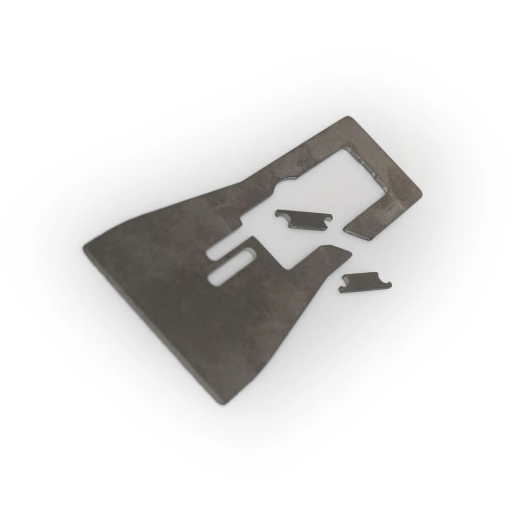 Garmin Rooster Rooter deflector plate with its cut-outs and locating tabs