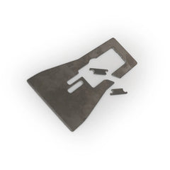 Garmin Rooster Rooter deflector plate with its cut-outs and locating tabs