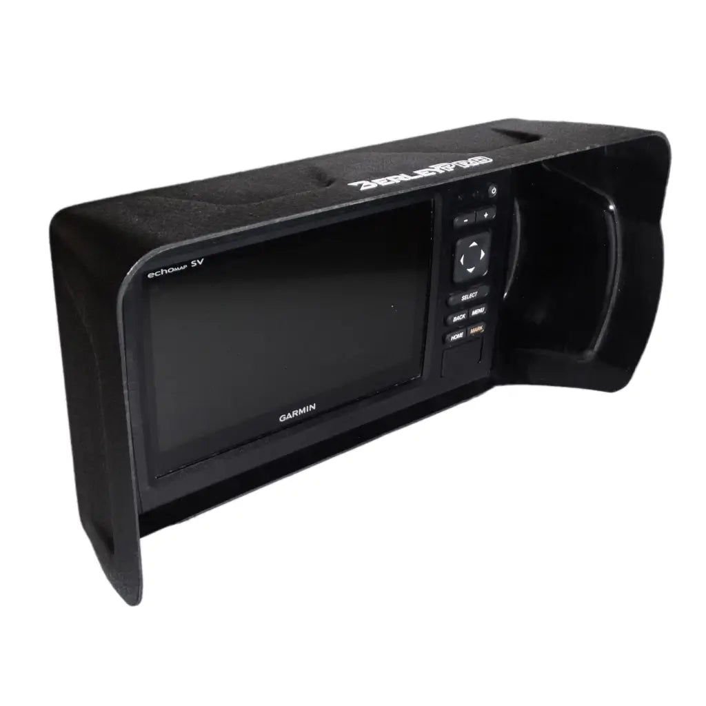Visor fitted to a 7in Garmin Echomap Chirp fish finder