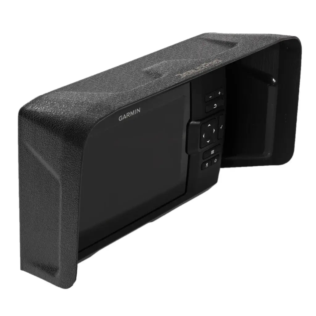 Visor fitted to a Garmin Striker Plus Vivid 7 fish finder