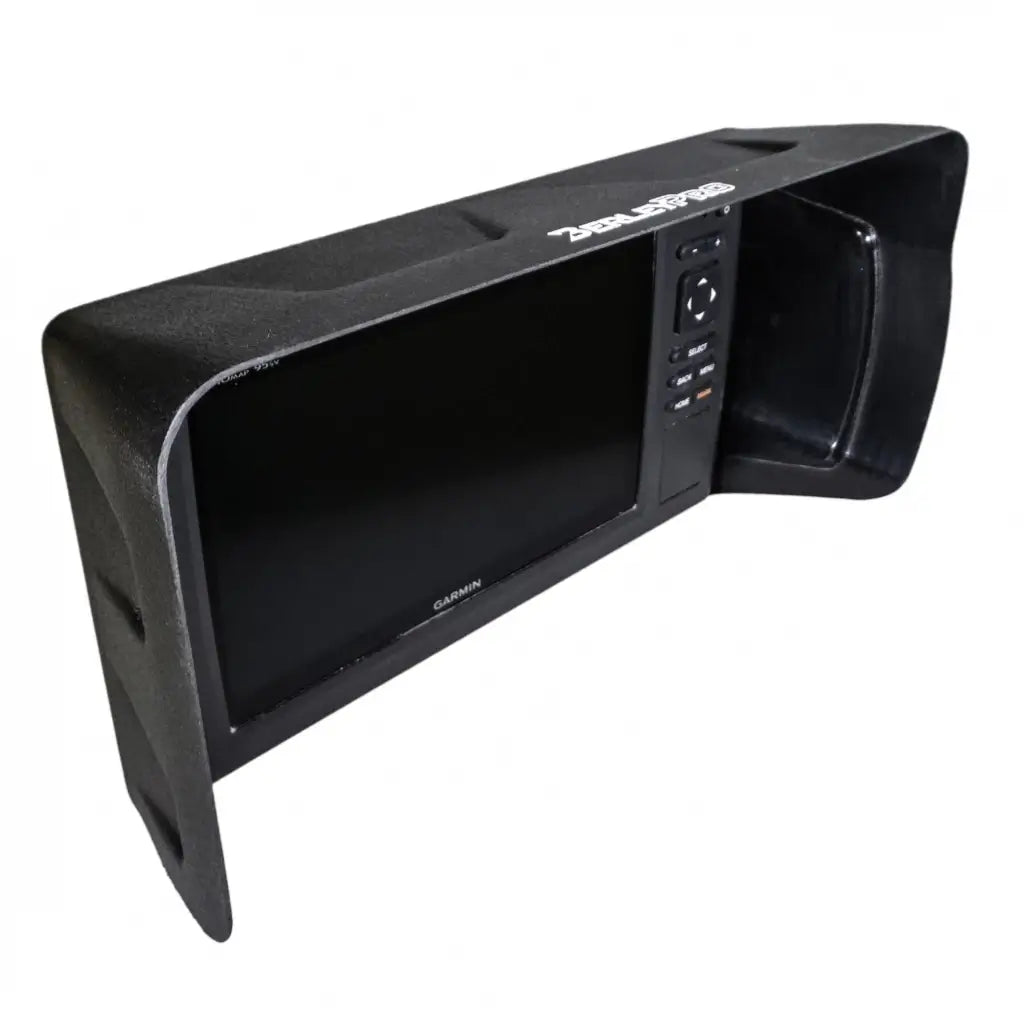 Visor fitted to a 9in Garmin Echomap Chirp fish finder