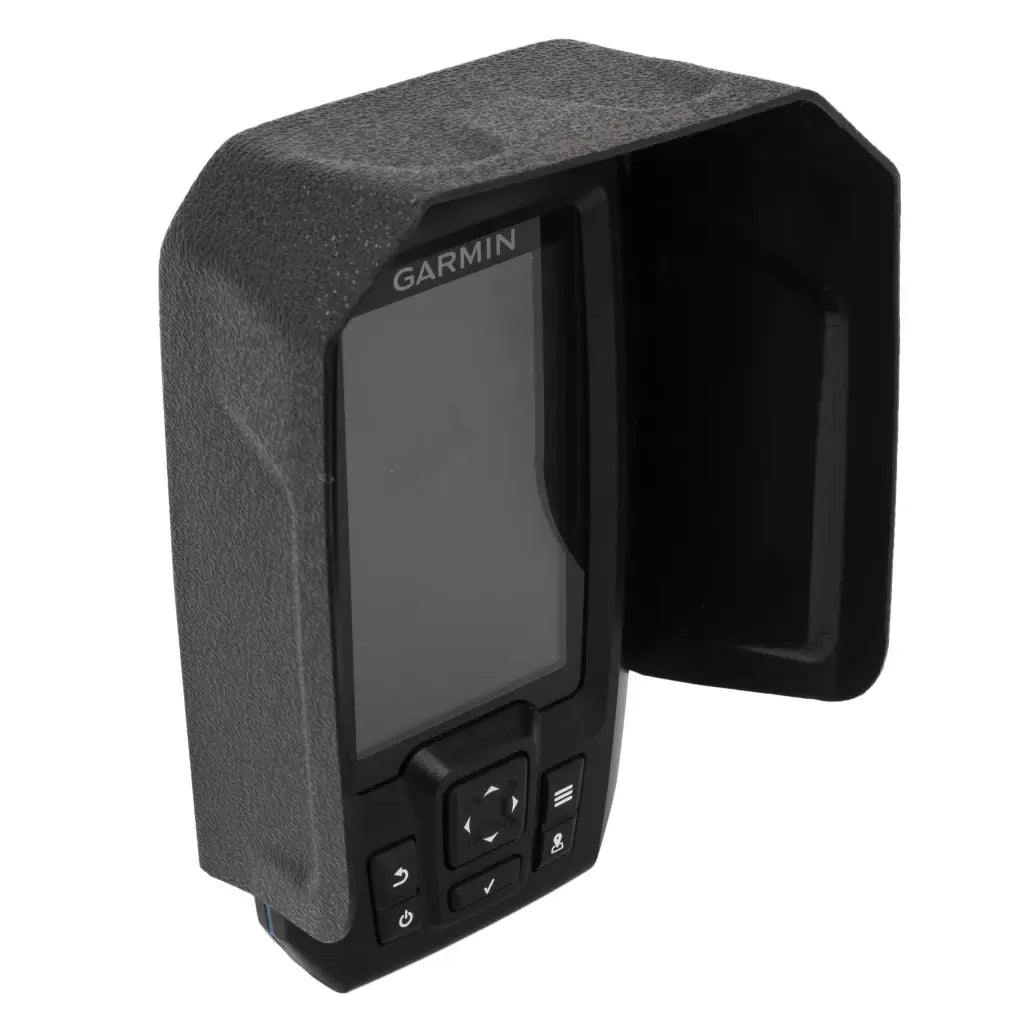 Visor fitted to a Garmin Striker Plus 4 fish finder, portrait unit shown front three-quarter