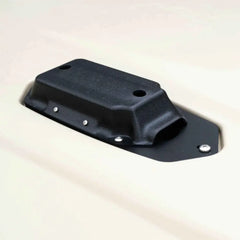 Humminbird Compact SI transducer pod fitted to the underside of a Hobie Passport 12 kayak hull
