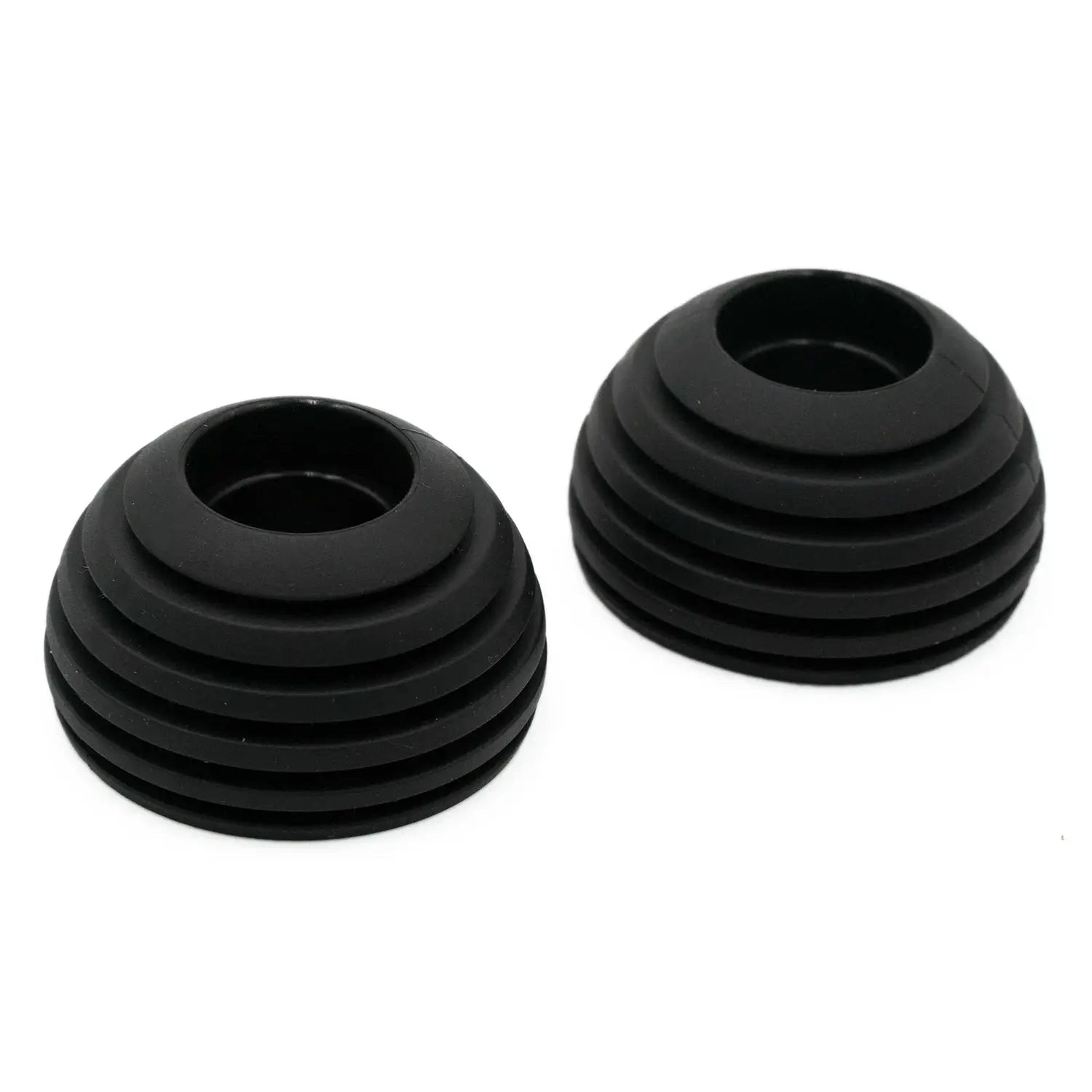 Pair of black ribbed Scupper Bro rubber cones