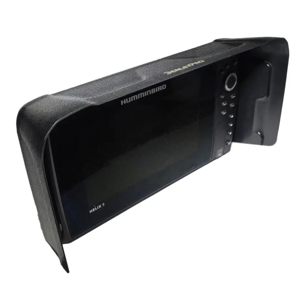 Visor fitted to a Humminbird Helix 10 fish finder