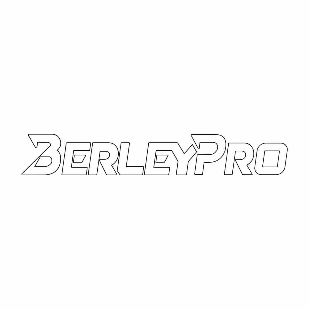Single white BerleyPro script decal
