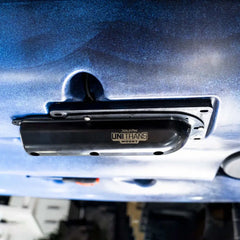 BerleyPro UNI TRANS transducer cover on a blue Vibe or K2F hull