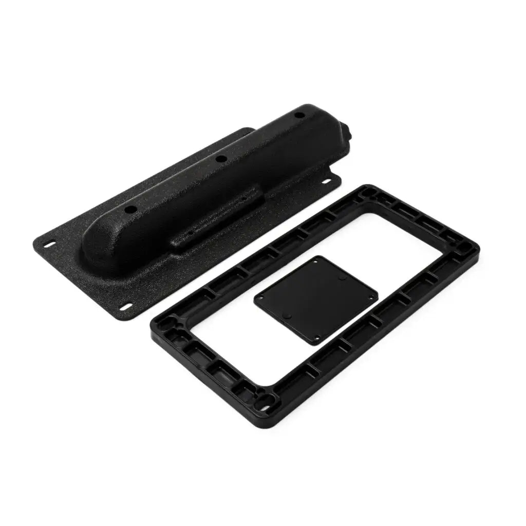 Kayaks 2 Fish Next Gen Eagle TripleShot mount, black pod shown beside its matching backing plate