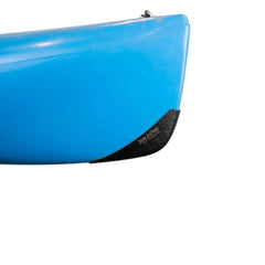 Bumper Bro fitted to the bow of a bright blue Hobie Revolution 13 kayak