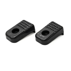 Pair of upgraded Hobie Lynx skid plates in black with grooved tread and centre holes