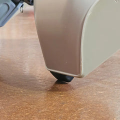 Hobie Lynx nose resting on timber flooring with the upgraded skid plate taking the wear