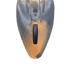 Old Town Sportsman Autopilot 120 bow viewed head-on with the Bumper Bro down the keel