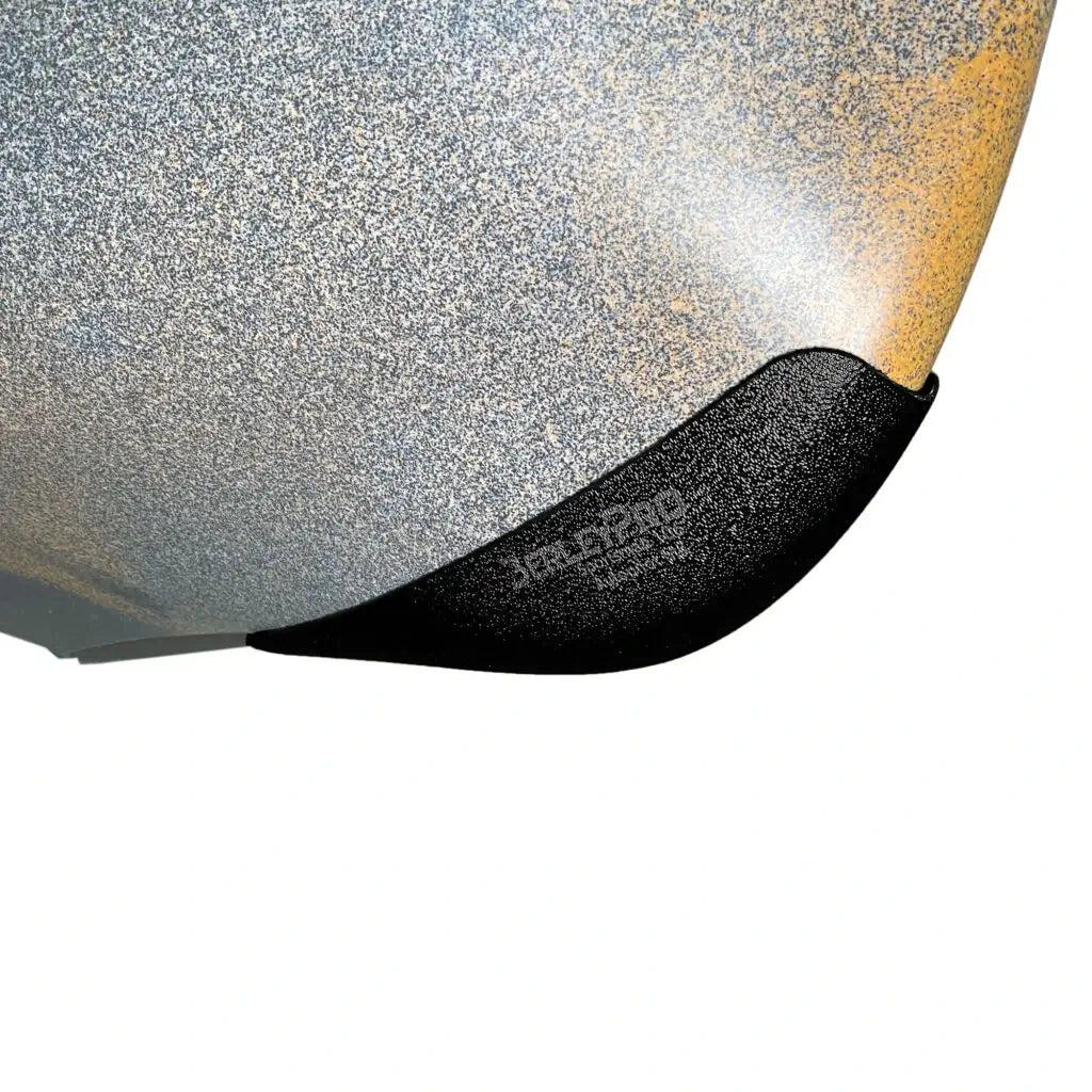 Bumper Bro fitted to the bow of an orange camo Old Town Sportsman 106 Autopilot