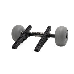 Kimmi Cart kayak trolley folded flat with the balloon wheels still fitted