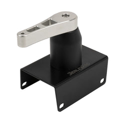 Titan steering handle upgrade on its black L-shaped mounting bracket, shown on white