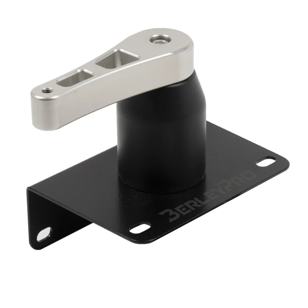 Steering handle upgrade for the Native Titan 13 on a flat black L-bracket, angled view
