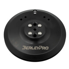 T-Lock steering wheel, large black anodised disc with BerleyPro logo and five bolts