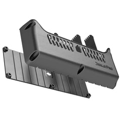BerleyPro Backing Bro plate positioned behind a black Side Bro storage caddy ready to be mounted
