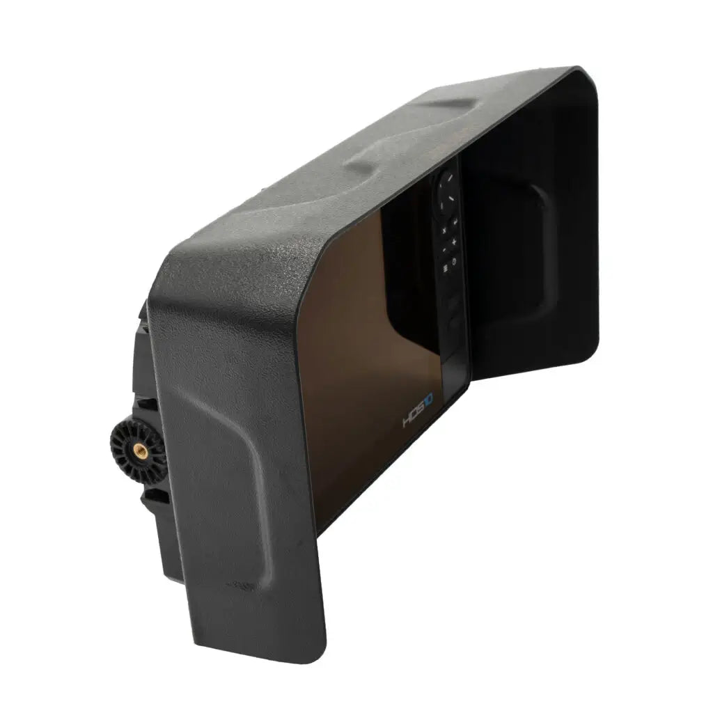 Visor on a Lowrance sounder viewed side-on