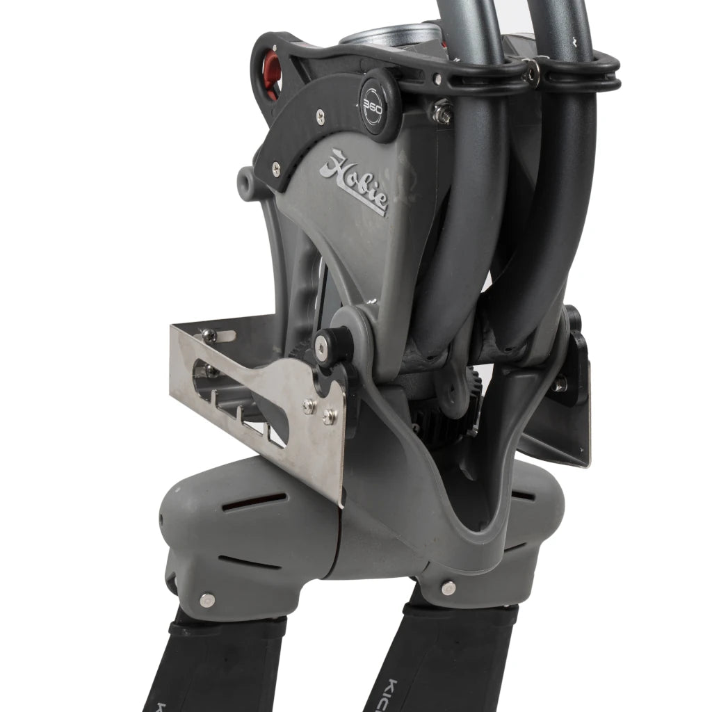 Close-up of a Hobie MirageDrive seated in the Mirage Bro cradle on the wall bracket