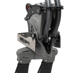 Close-up of a Hobie MirageDrive seated in the Mirage Bro cradle on the wall bracket