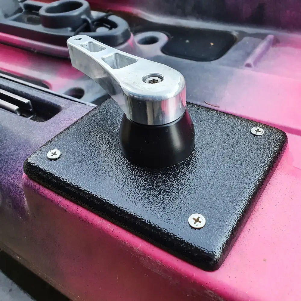 Steering handle upgrade installed on the deck of a Native Slayer 13 fishing kayak
