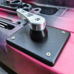 Steering handle upgrade installed on the deck of a Native Slayer 13 fishing kayak