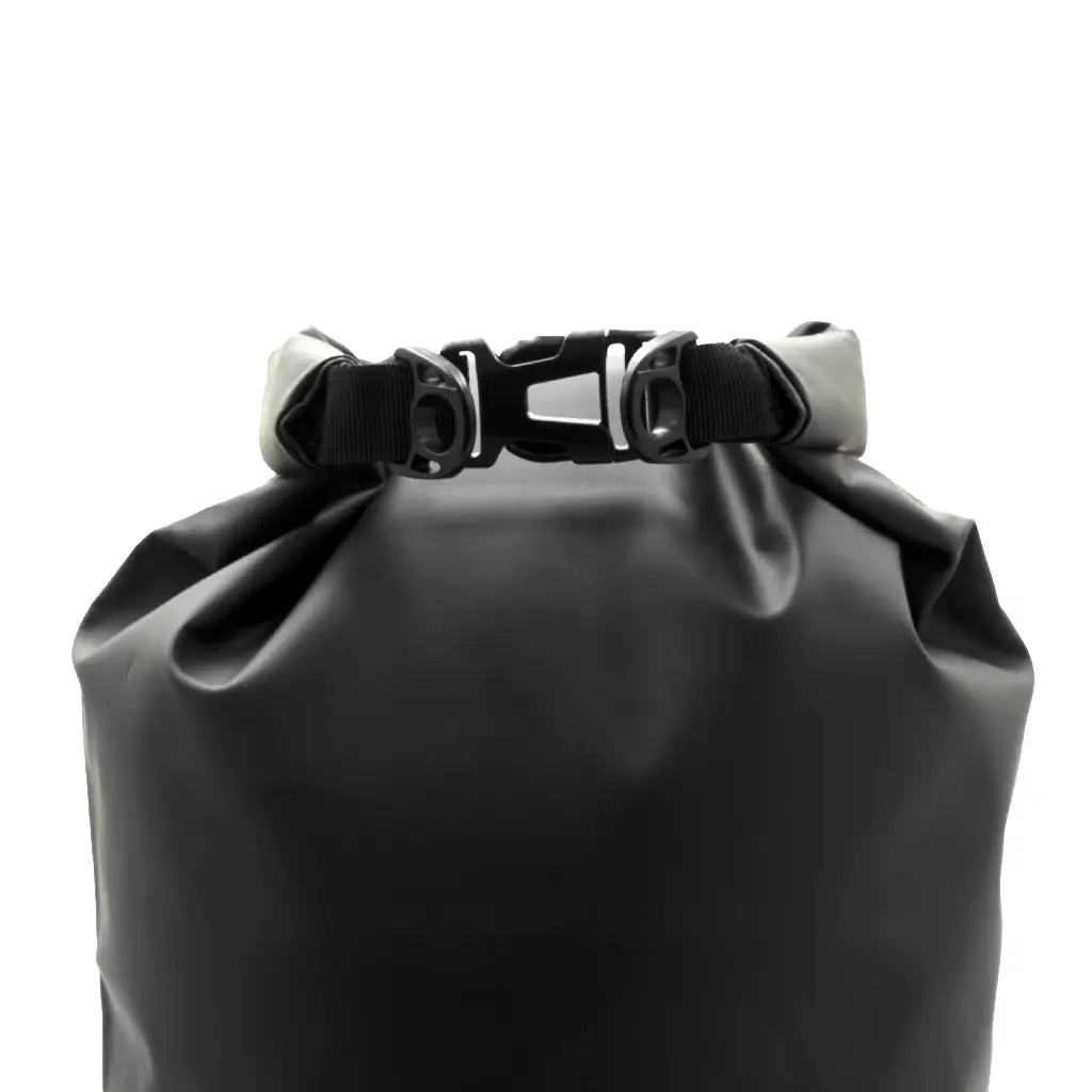 Top of the BerleyPro dry bag rolled down and secured with its side-release buckle