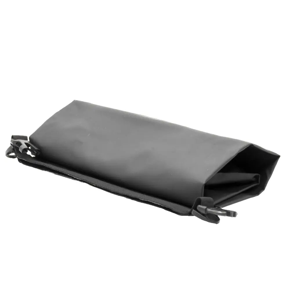 BerleyPro dry bag laid flat and unrolled, showing the empty body and strap clips