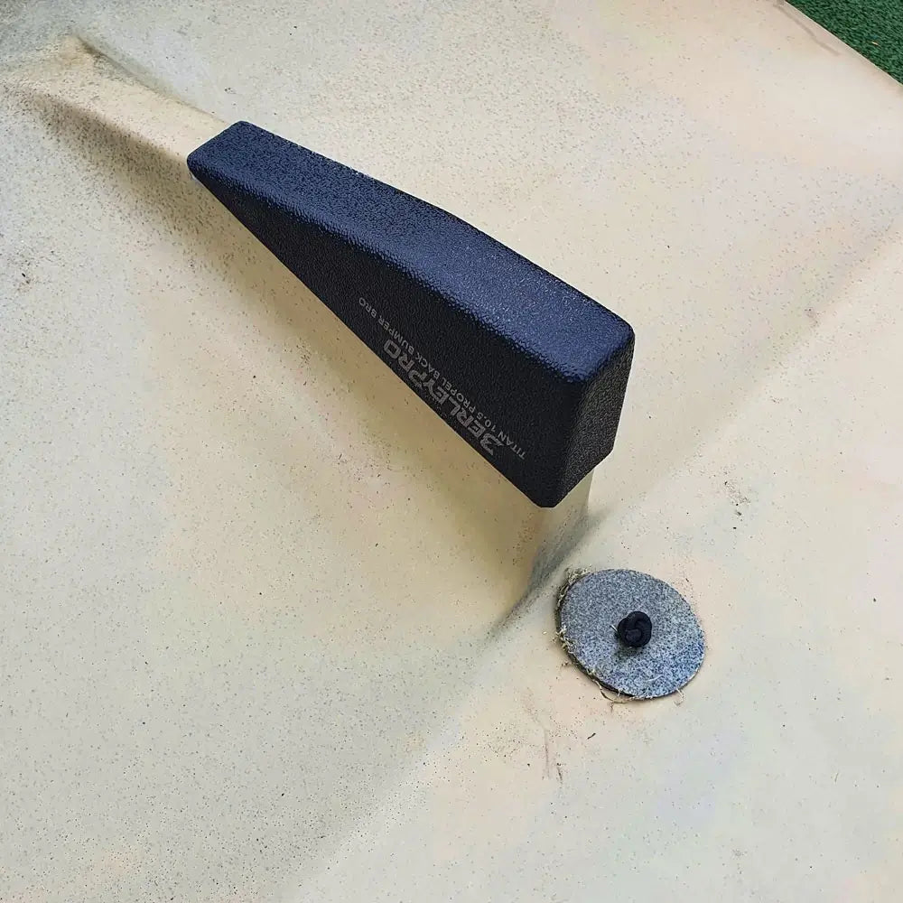 Stern Bumper Bro on a cream Native Titan 10.5 kayak stern