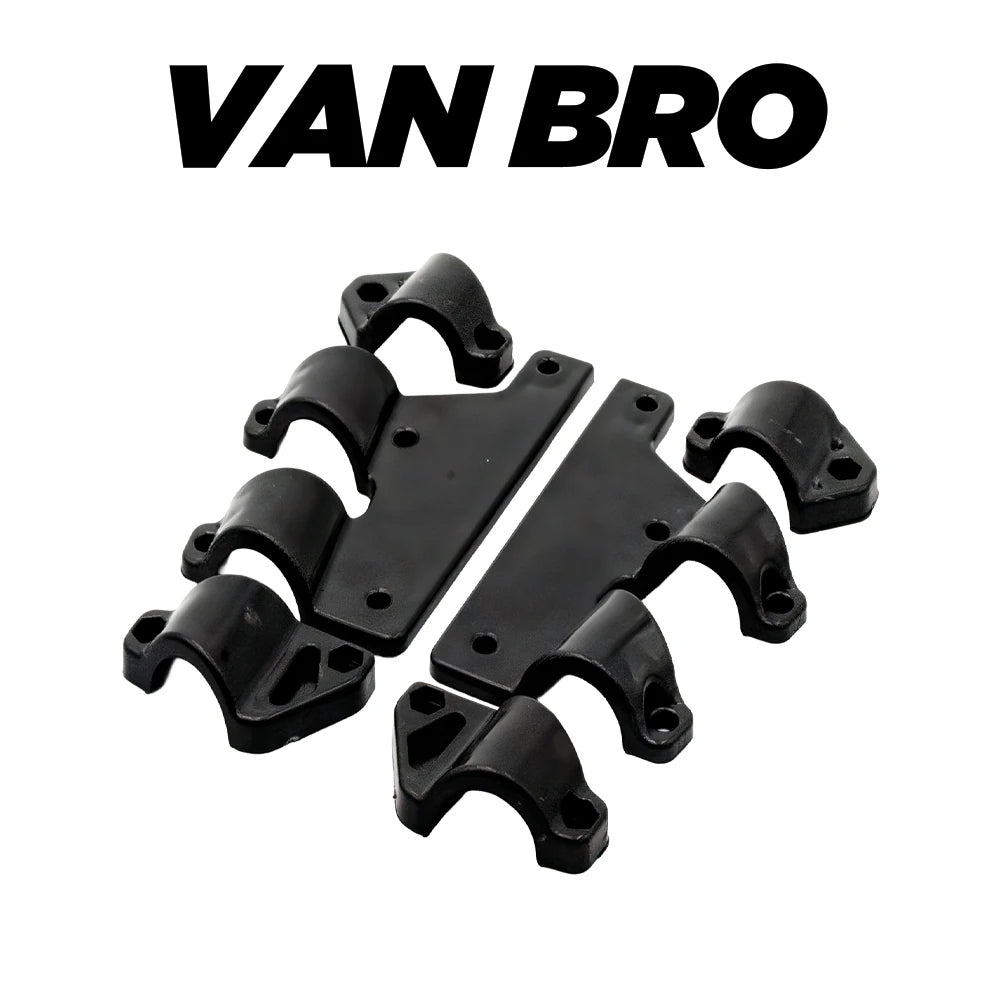 BerleyPro Van Bro graphic showing the adapter brackets and their moulded seat frame cradles