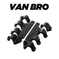 BerleyPro Van Bro graphic showing the adapter brackets and their moulded seat frame cradles