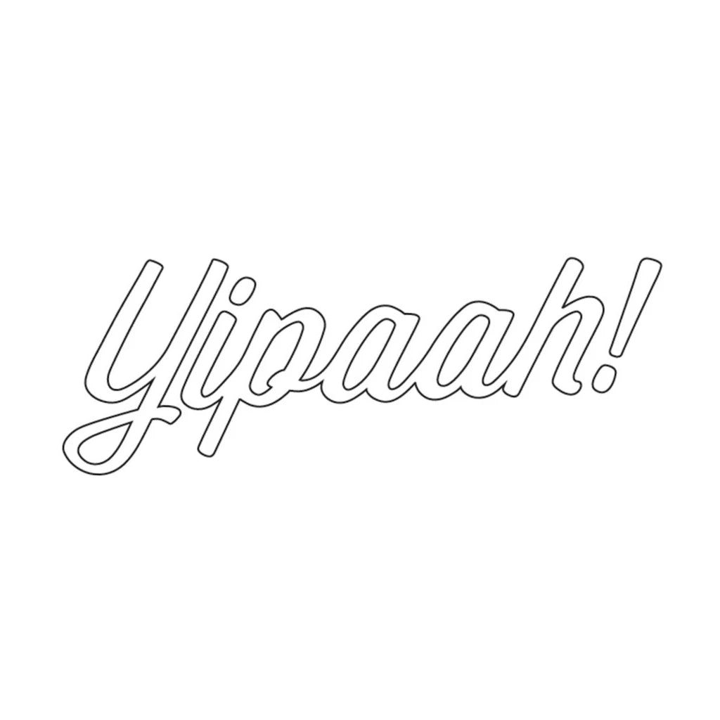 Single white Yipaah! script decal